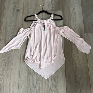 BCBG Maxazria Pink Cold Shoulder Top